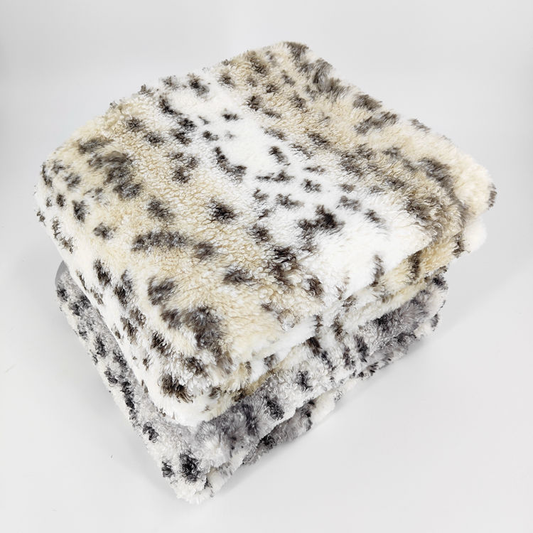 Leopard Boucle Faux Fur Throw